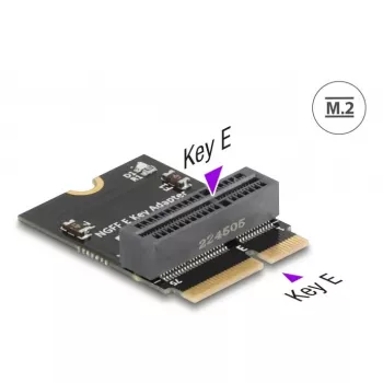 DeLOCK 64341 Εσωτερικός προσαρμογέας M.2 Διεπαφή υποδοχής M.2 Βύσμα αρσενικό Μαύρο