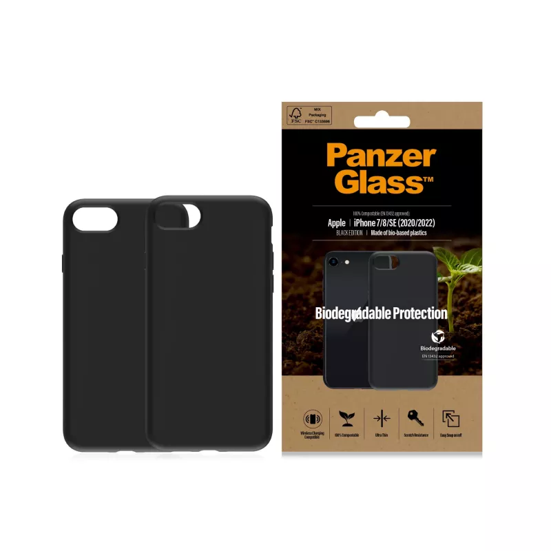Θήκη PanzerGlass Biodegradable θήκη iPhone 6 6s SE 2020 2022 7 8 μαύρο