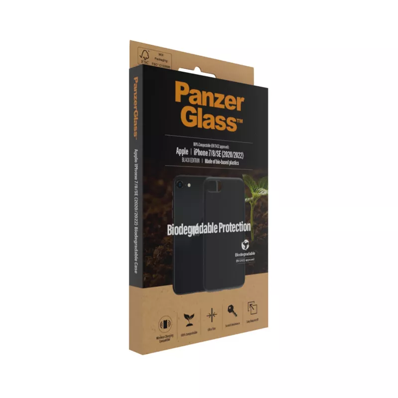 Θήκη PanzerGlass Biodegradable θήκη iPhone 6 6s SE 2020 2022 7 8 μαύρο