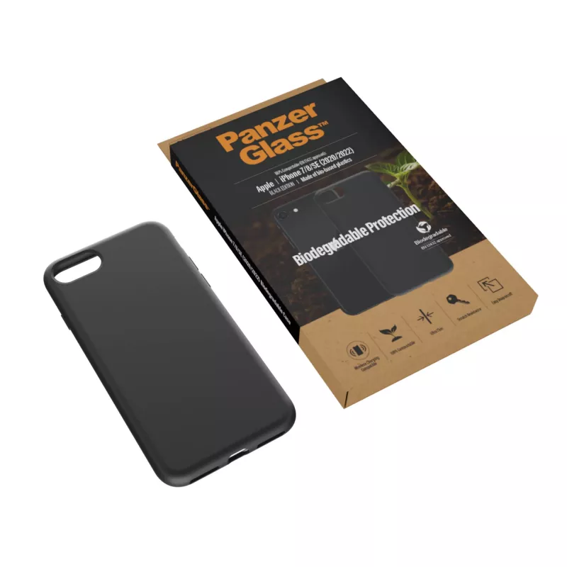 Θήκη PanzerGlass Biodegradable θήκη iPhone 6 6s SE 2020 2022 7 8 μαύρο