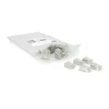 ACT CAT6A pass-through θωρακισμένος αρθρωτός σύνδεσμος RJ45 Επαφές χρυσού Ασημί Διαφανές