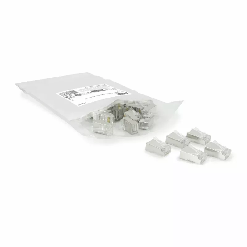 ACT CAT6A pass-through θωρακισμένος αρθρωτός σύνδεσμος RJ45 Επαφές χρυσού Ασημί Διαφανές