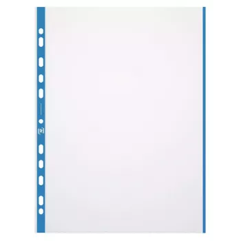 ELBA 971619-04 θήκη εγγράφων, DIN A4, PP, 0,09 mm, χρωματιστό άκρο, ανοιχτή στο επάνω μέρος, ευρωπαϊκή διάτρηση, διάφανη/μπλε
