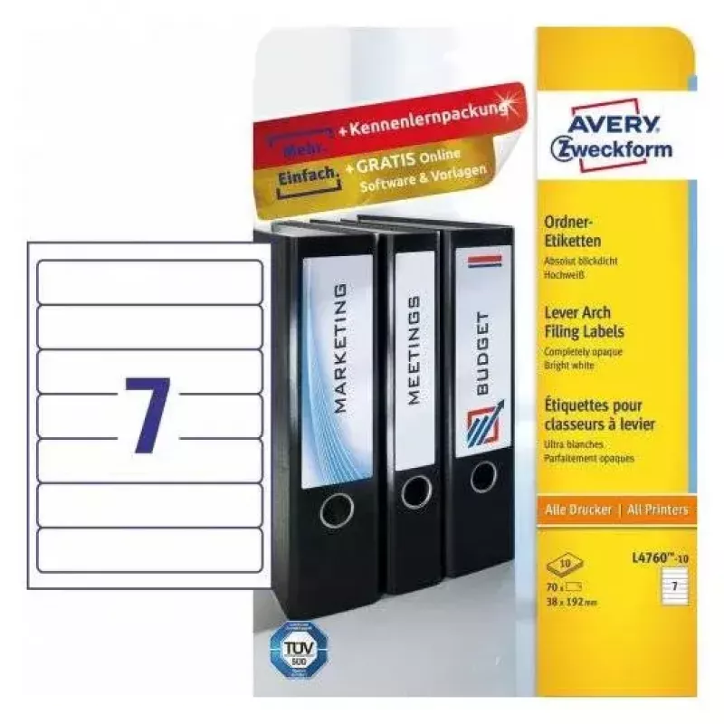 Αυτοκόλλητες ετικέτες Avery L4760-10 Στρογγυλεμένο ορθογώνιο