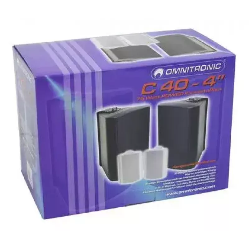 Omnitronic C-40 ηχείο 2 δρόμων, επιτοίχιας τοποθέτησης, 50-20000 Hz, ενσύρματο, ABS, μαύρο