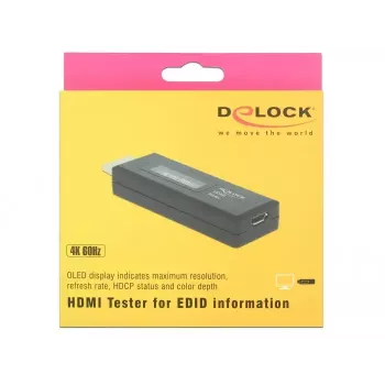 Delock 63327 Ελεγκτής HDMI για πληροφορίες EDID με οθόνη OLED 2 γραμμών