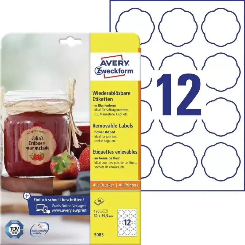 Αυτοκόλλητη ετικέτα εκτυπωτή Avery 5085