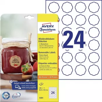 Αυτοκόλλητες ετικέτες εκτυπωτή Avery 5084