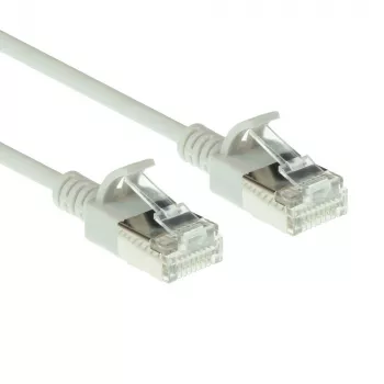 ACT Γκρι 0,25 μέτρα LSZH U/FTP CAT6A Datacenter Slimline Patch Καλώδιο snagless με βύσματα RJ45