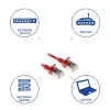 ACT Κόκκινο 2 m LSZH U/FTP CAT6A Datacenter Slimline Patch Καλώδιο με βύσματα RJ45