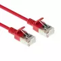 ACT Κόκκινο 0,25m LSZH U/FTP CAT6A Slimline Patch Καλώδιο Κέντρου Δεδομένων, χωρίς γλωττίδες με βύσματα RJ45