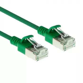 ACT Πράσινο 0,5 m LSZH U/FTP CAT6A Slimline Patch Καλώδιο Κέντρου Δεδομένων snagless με βύσματα RJ45
