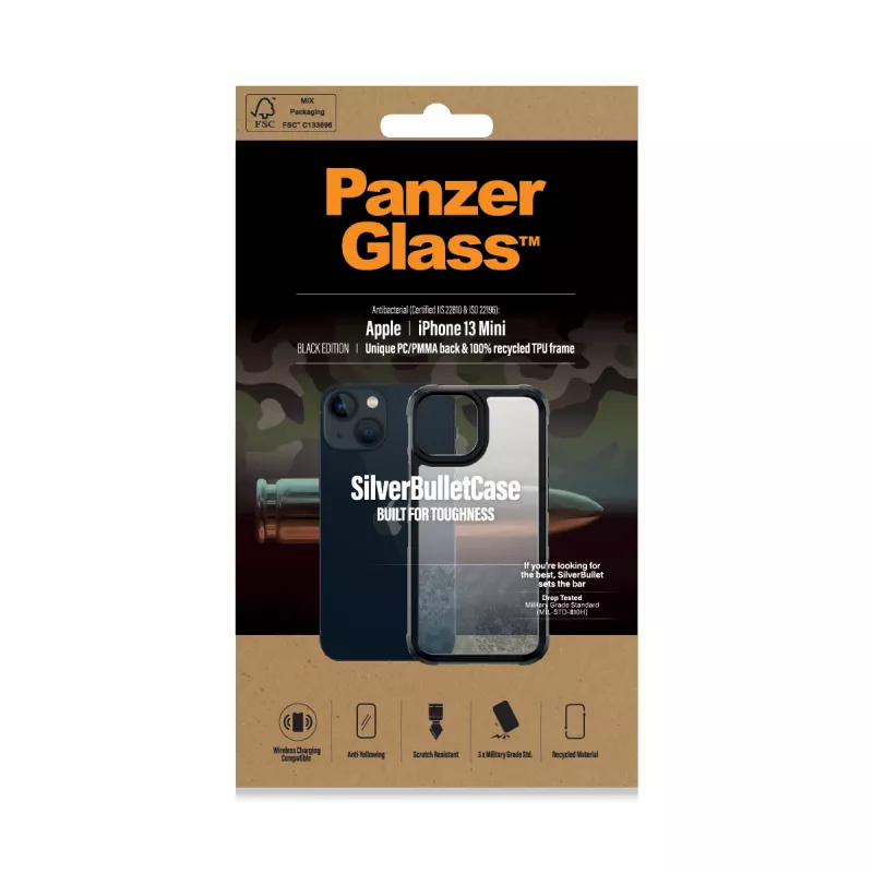 Θήκη PanzerGlass SilverBullet ClearCase iPhone 13 Mini Μαύρο