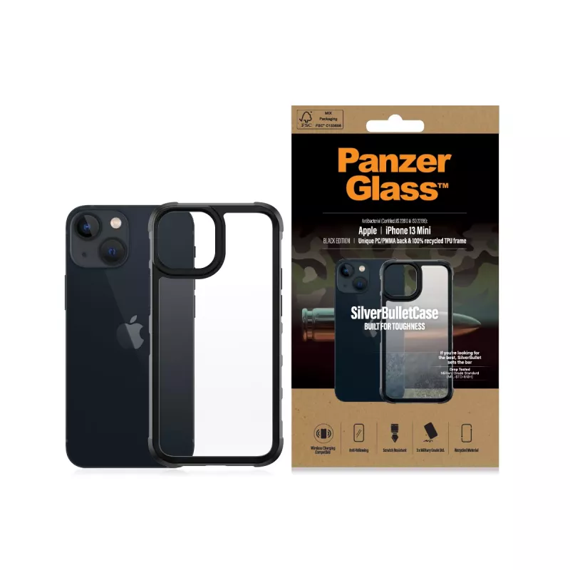 Θήκη PanzerGlass SilverBullet ClearCase iPhone 13 Mini Μαύρο