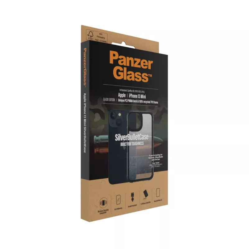 Θήκη PanzerGlass SilverBullet ClearCase iPhone 13 Mini Μαύρο