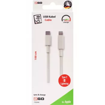 Καλώδιο Lightning 2GO 795848 1m USB C σε Lightning λευκό