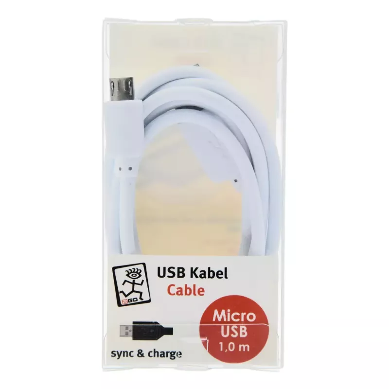Καλώδιο USB 2GO 795202 1m USB B Micro-USB B λευκό