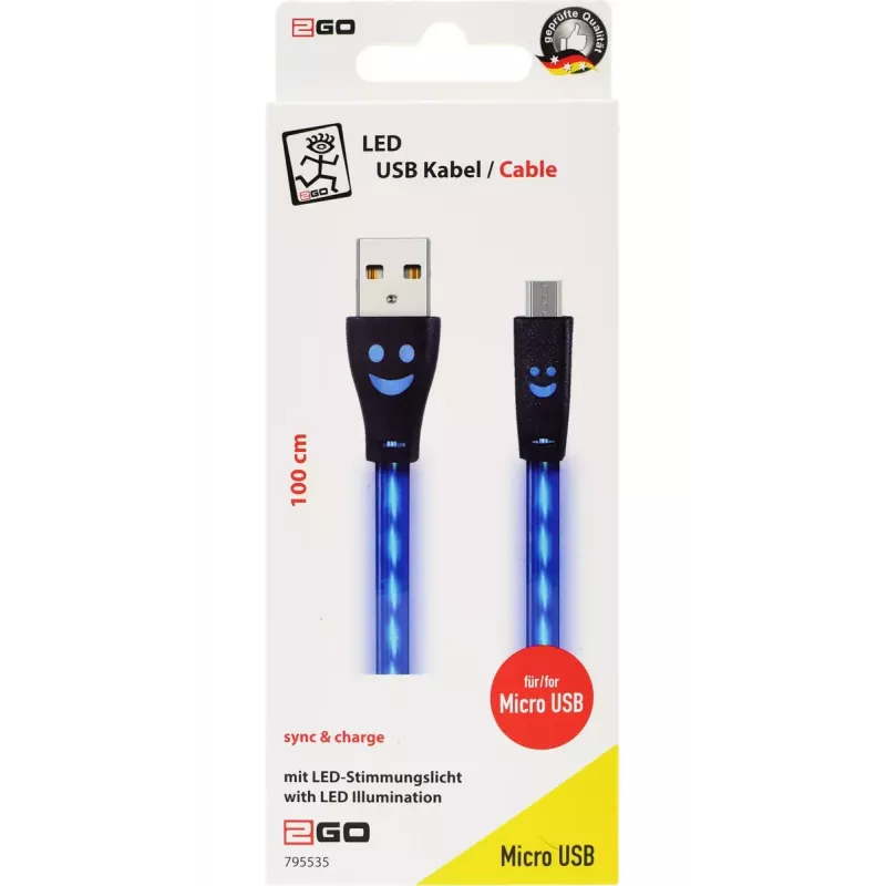 Καλώδιο USB 2GO 795535 1 m USB B Micro-USB B μπλε