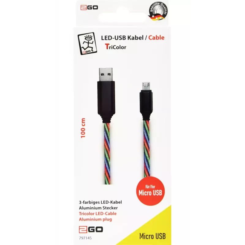 Καλώδιο USB 2GO 797145 1 m USB B Micro-USB B πολύχρωμο