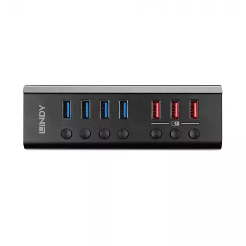 Lindy Hub USB 3.0 4 θυρών με 3 υποδοχές Quick Charge 3.0