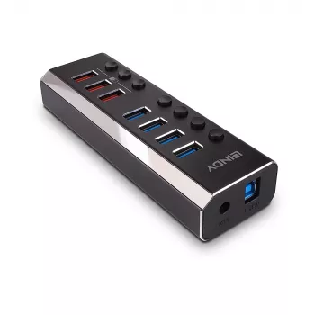 Lindy Hub USB 3.0 4 θυρών με 3 υποδοχές Quick Charge 3.0
