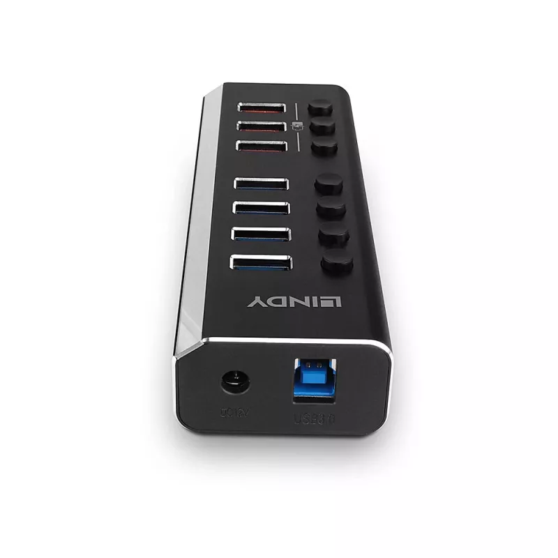 Lindy Hub USB 3.0 4 θυρών με 3 υποδοχές Quick Charge 3.0