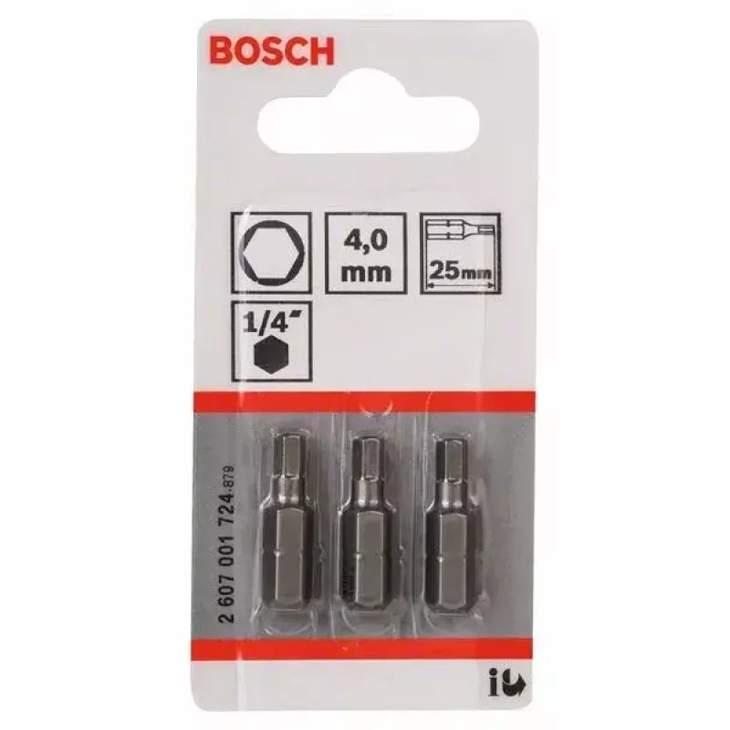 Κατσαβιδόμυτη Bosch 2 607 001 724 4 mm Security εξάγωνη 3 τεμ.