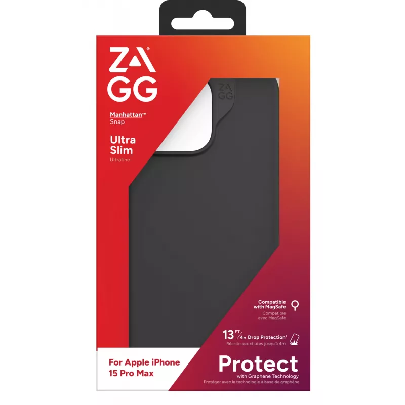 ZAGG Cases Manhattan Snap Apple iPhone 15 Pro Max μαύρο EN/FR