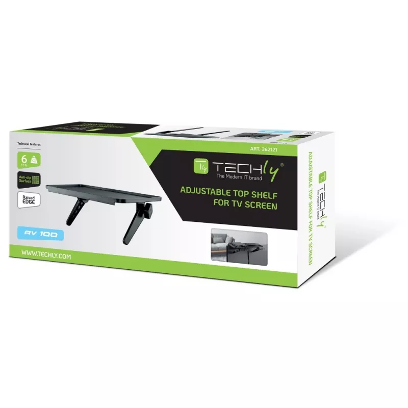Techly ICA-DRS 902 ράφι συσκευών AV μαύρο πλαστικό