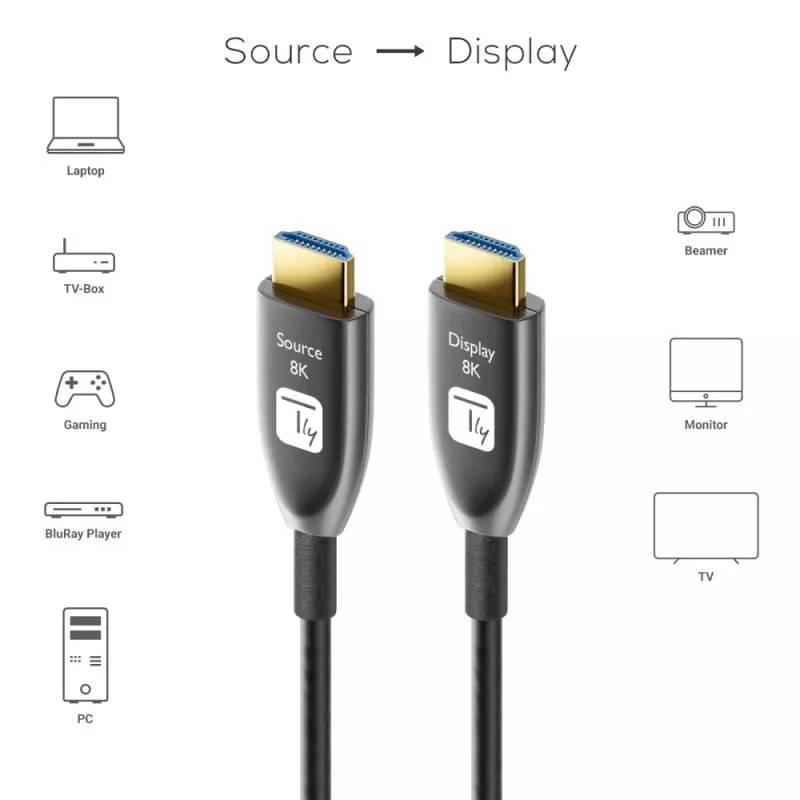 Techly ICOC HDMI-HY8-015 Καλώδιο HDMI 15 m HDMI Type-A (Standard) μαύρο