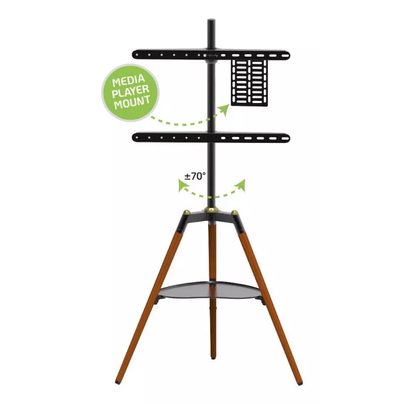 Techly ICA-TR58 Βάση/βάση στήριξης TV 165,1 cm (65 ίντσες) μαύρο, ξύλο