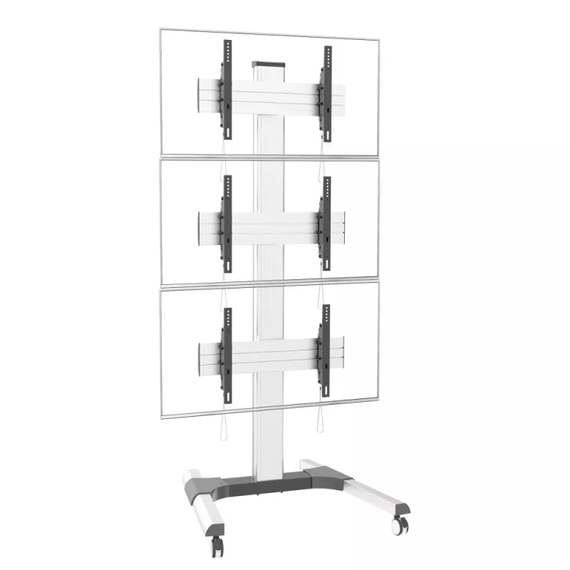 Techly Βάση δαπέδου για 3 οθόνες LCD/LED 32-55 ίντσες για βιντεοτοίχο