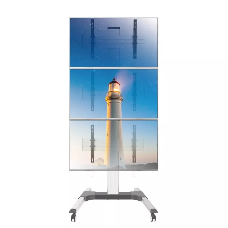 Techly Βάση δαπέδου για 3 οθόνες LCD/LED 32-55 ίντσες για βιντεοτοίχο