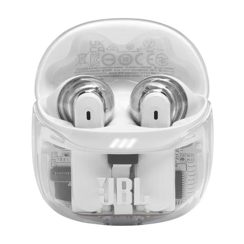 Headset JBL Tune Flex 2 Ghost Edition — True Wireless (TWS) In-Ear, Bluetooth, 20–20000 Hz, λευκό