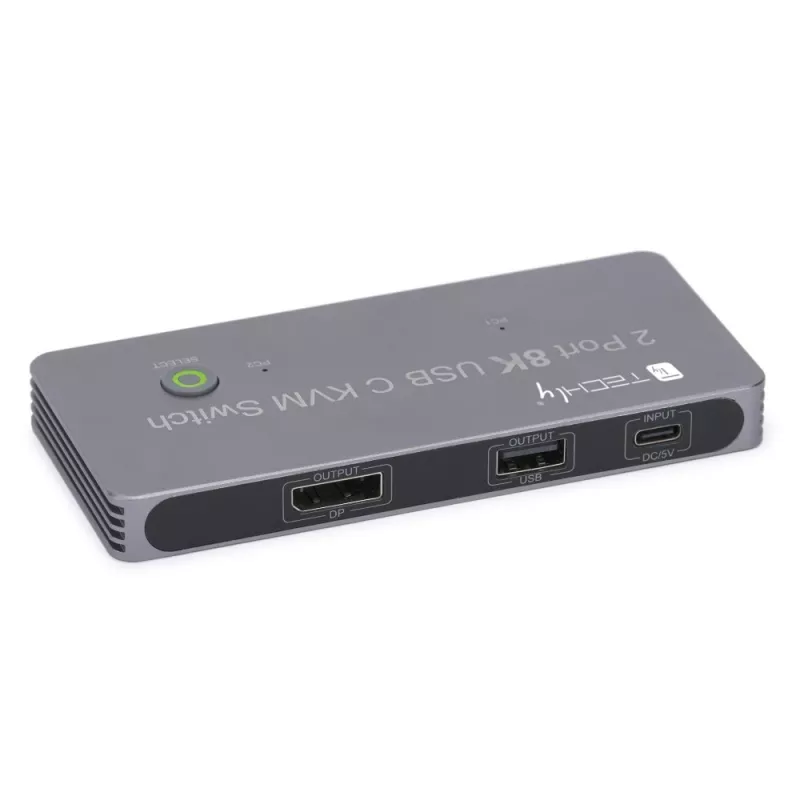 Techly IDATA KVM-DPC8K Διακόπτης KVM γκρι