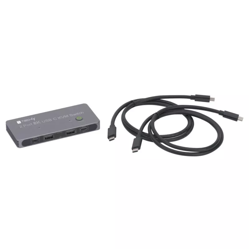 Techly IDATA KVM-DPC8K Διακόπτης KVM γκρι