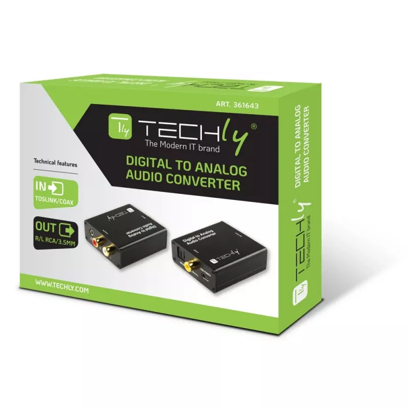 Techly IDATA SPDIF-9 Μετατροπέας ήχου Μαύρο