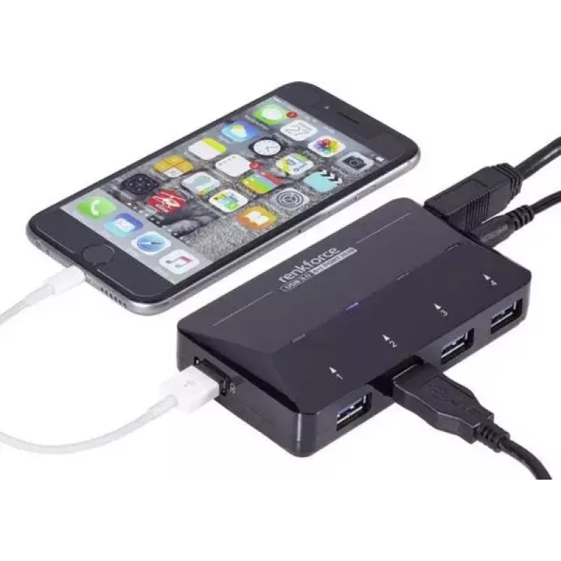 Hub διασύνδεσης Renkforce RF-3806031 USB 3.2 Gen 1 Type-B Μαύρο