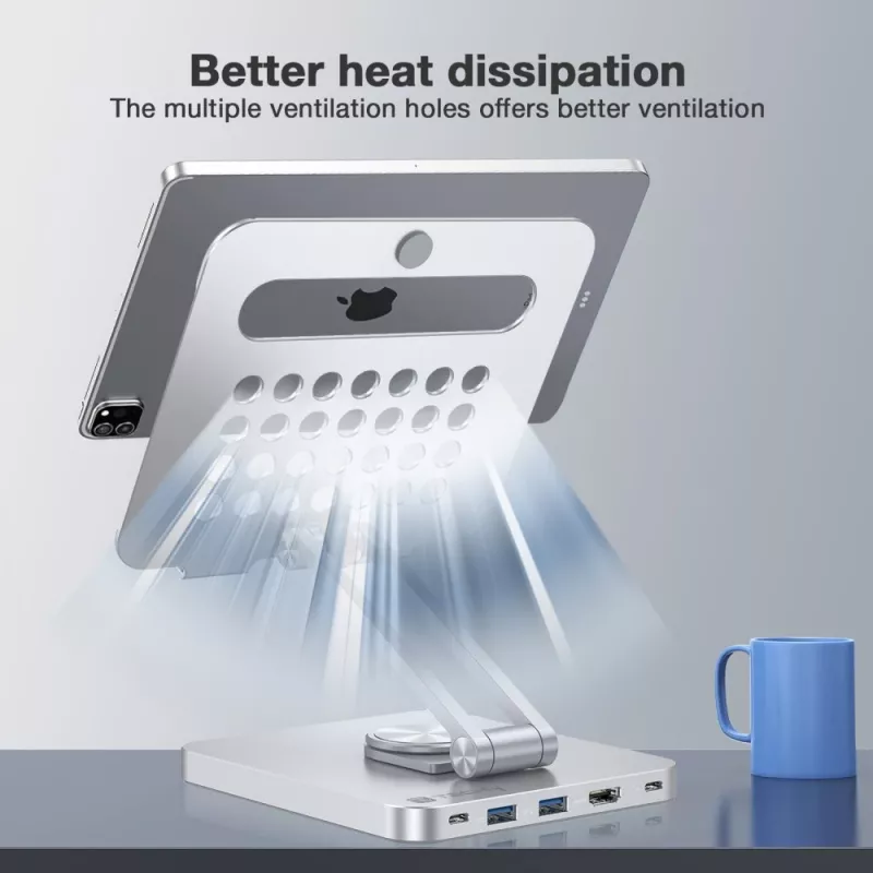 Techly Βάση tablet με hub USB-C 8 σε 1 και docking station