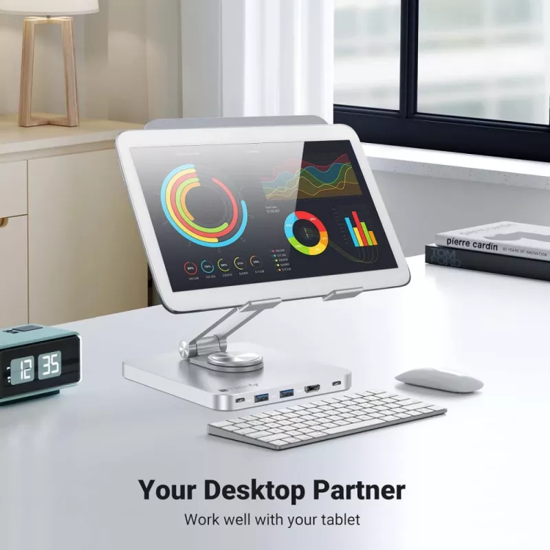 Techly Βάση tablet με hub USB-C 8 σε 1 και docking station