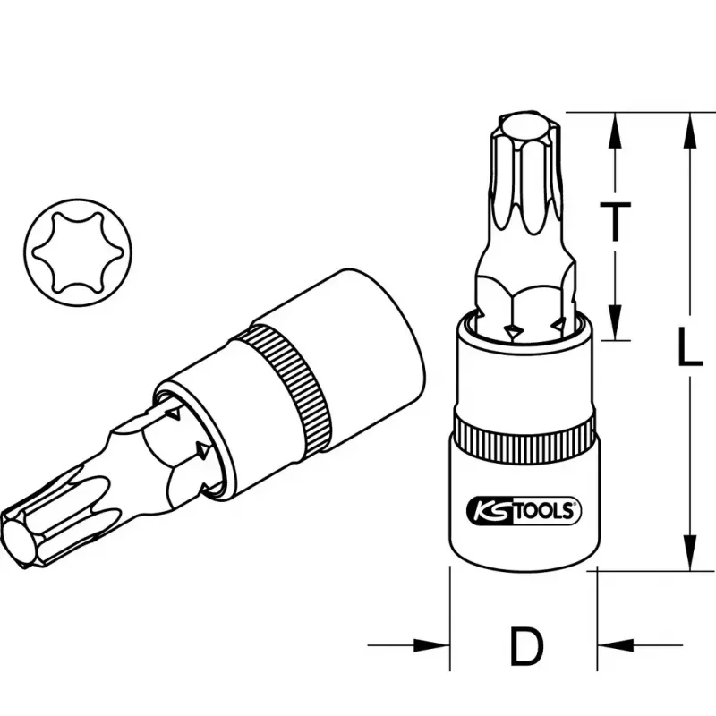 KS Tools 1/4 ίντσας καρυδάκι bit TX, T30 (911.1446)