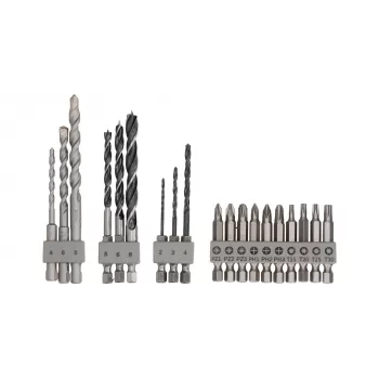 Σετ τρυπανιών Bosch 2609256989, 19 τεμ. — για μπετόν, μέταλλο, ξύλο, φινίρισμα ανοξείδωτου χάλυβα