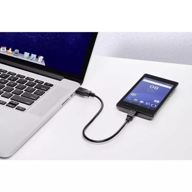 Καλώδιο USB Renkforce RF-4463076 0,3 m USB-A σε Micro-USB-B Μαύρο
