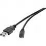 Καλώδιο USB Renkforce RF-4463076 0,3 m USB-A σε Micro-USB-B Μαύρο