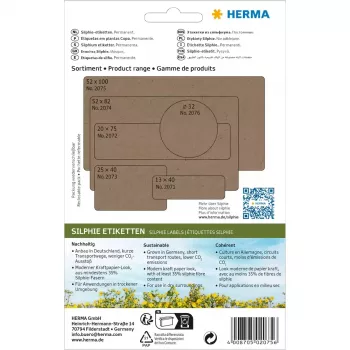 HERMA 2075 Αυτοκόλλητες ετικέτες ορθογώνιες με στρογγυλεμένες γωνίες μόνιμες καφέ 72 τεμ.