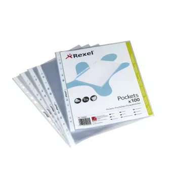Rexel Premium A4 διαφανείς θήκες ανοιχτές από πάνω διαφανείς (100), Legal, διαφανές, πολυπροπυλένιο (PP), κατακόρυφος προσανατολισμός, 0,08 mm, 255 mm