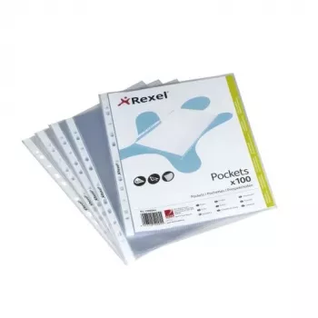 Rexel Premium A4 διαφανείς θήκες ανοιχτές από πάνω διαφανείς (100), Legal, διαφανές, πολυπροπυλένιο (PP), κατακόρυφος προσανατολισμός, 0,08 mm, 255 mm