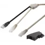 Goobay 95286 Καλώδιο προσαρμογέα TAE, 2x RJ45 σε RJ45 (8P8C) / TAE-F, 3 m, μαύρο/γκρι
