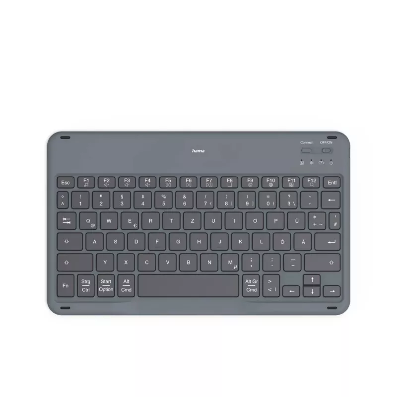 Hama Travel 500 θήκη με πληκτρολόγιο Bluetooth για tablet 7–11 ιντσών, QWERTZ (DE), μαύρη