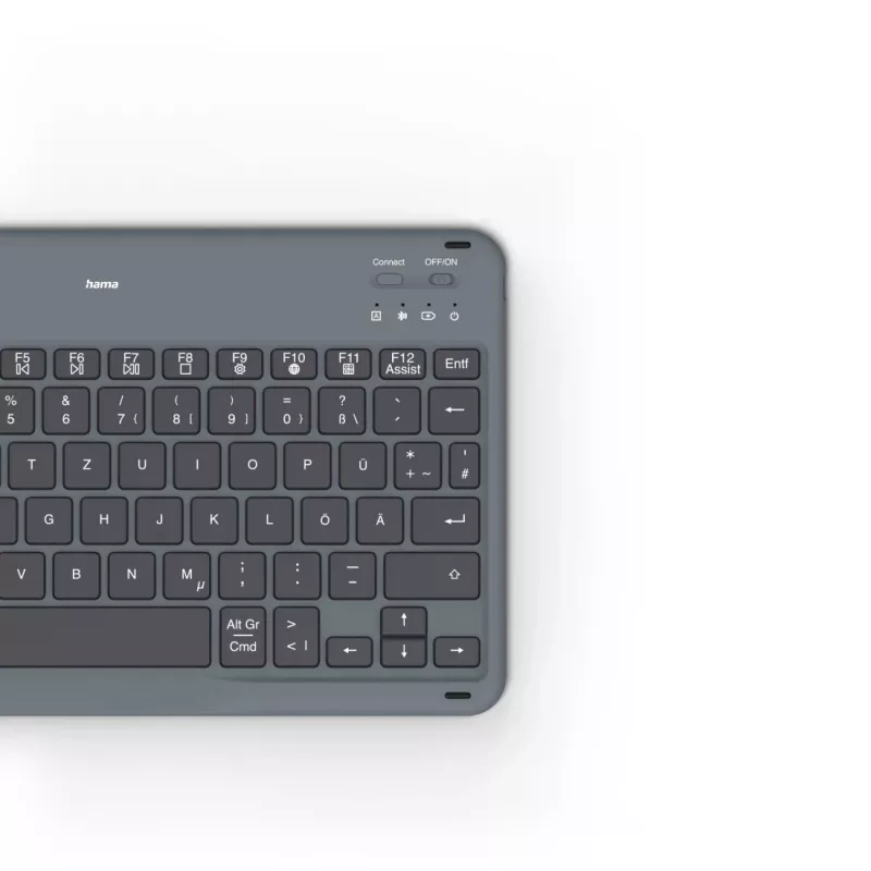 Hama Travel 500 θήκη με πληκτρολόγιο Bluetooth για tablet 7–11 ιντσών, QWERTZ (DE), μαύρη